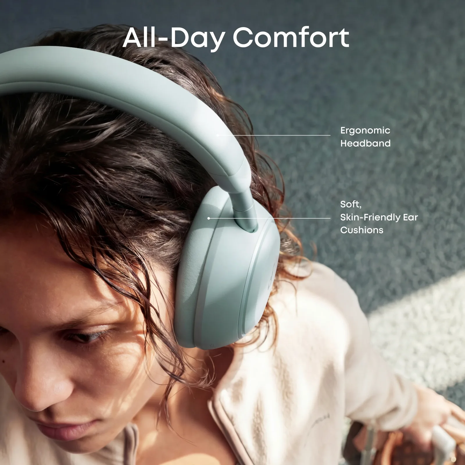 ANKER SOUNDCORE SPACE 2 WIRELESS NOISE CANCELLING OVER EAR HEADPHONES GREEN D1402Z61 thumbnail 3