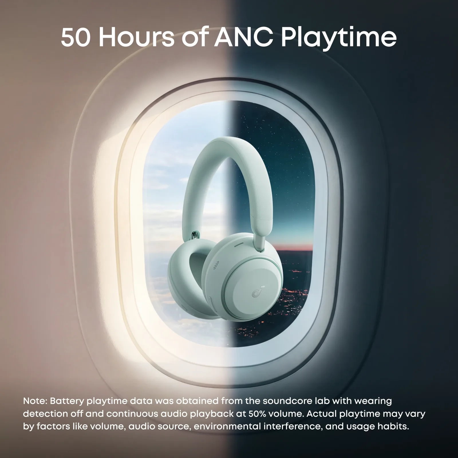 ANKER SOUNDCORE SPACE 2 WIRELESS NOISE CANCELLING OVER EAR HEADPHONES GREEN D1402Z61 thumbnail 2