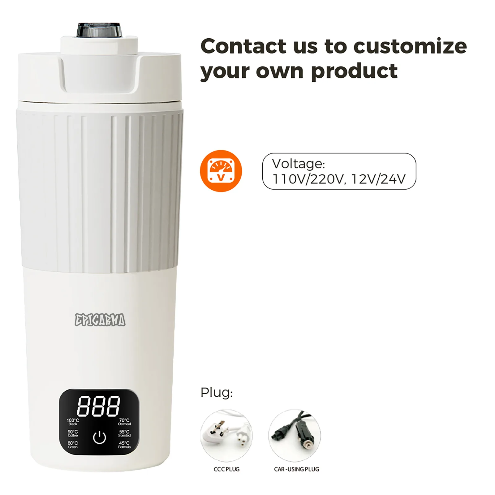 EPICARMA MOKA 300W ELECTRIC KETTLE 600 ML GRAY EA-BYK25-GY thumbnail 2