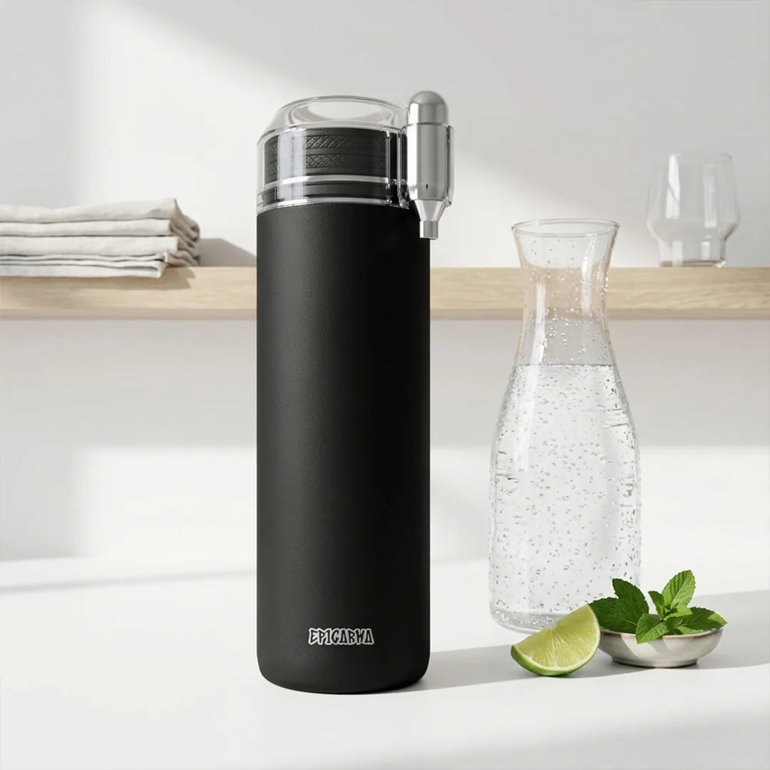 EPICARMA SPARKLING WATER BOTTLE BLACK EA-SPKWB750-BK+ EPICARMA CO2 8G CAPSULE PACK OF 10 SILVER EA-CO2CAP8-SL thumbnail 5