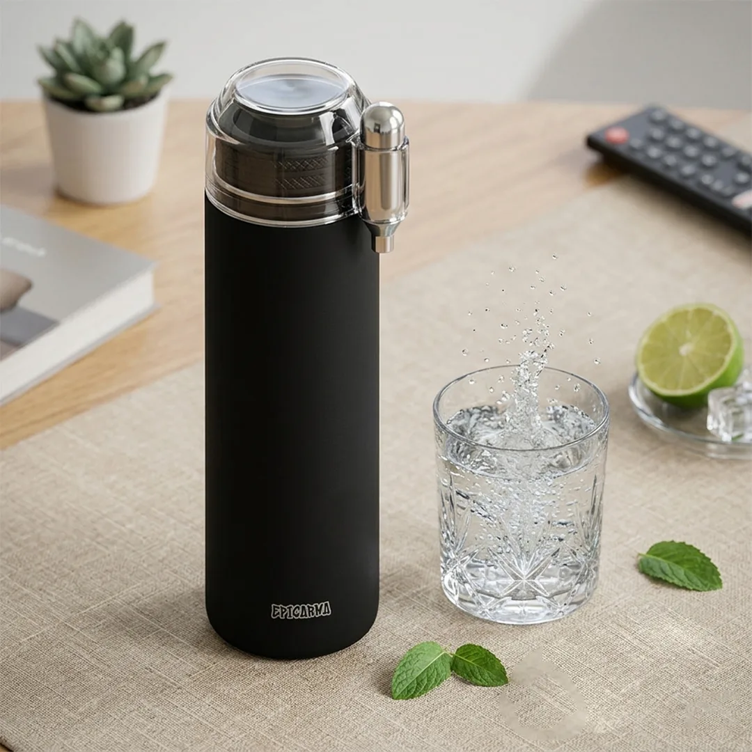 EPICARMA SPARKLING WATER BOTTLE BLACK EA-SPKWB750-BK+ EPICARMA CO2 8G CAPSULE PACK OF 10 SILVER EA-CO2CAP8-SL thumbnail 4
