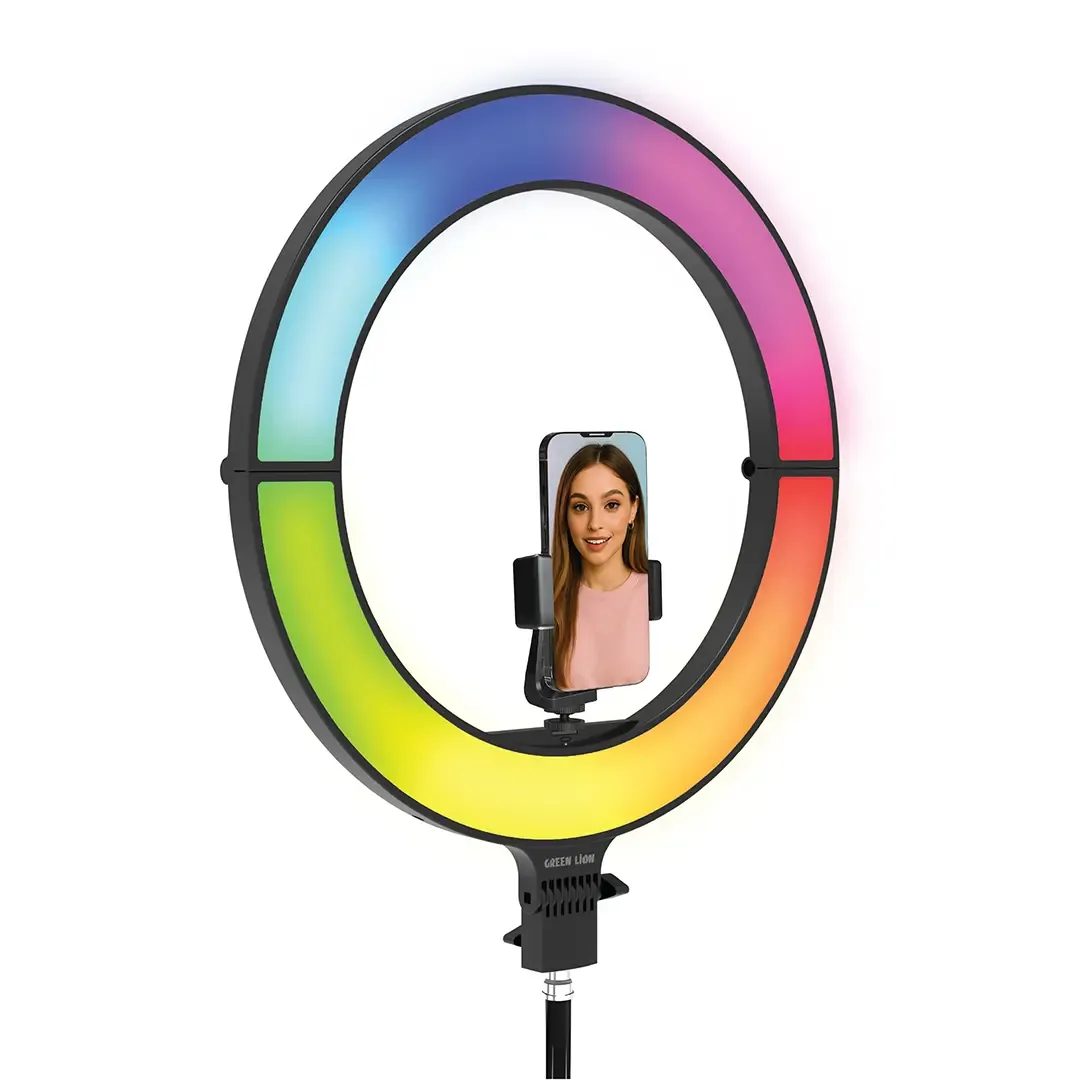 GREEN LION 18 INCH FOLDABLE RING LIGHT BLACK GN18INCRLGTBK