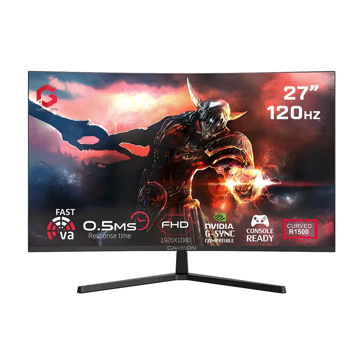 GAMEON  27 INCH FHD CURVED R1500 120HZ 0.5MS VA PANNEL GAMING MONITOR GC27F120VA