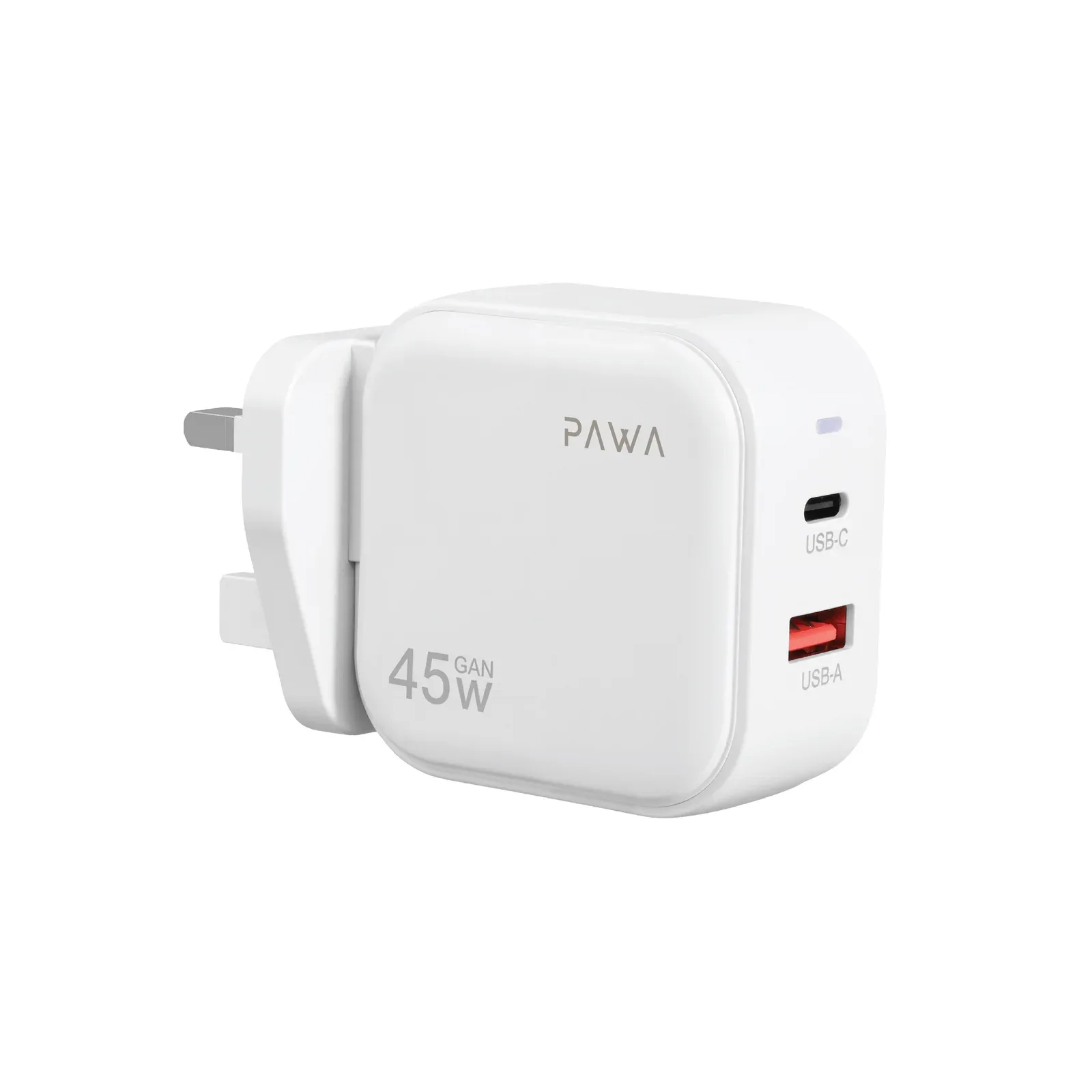 PAWA QUICK GAN 45W WITH PD+QC PORT WHITE PW-GNQC45UK-WH