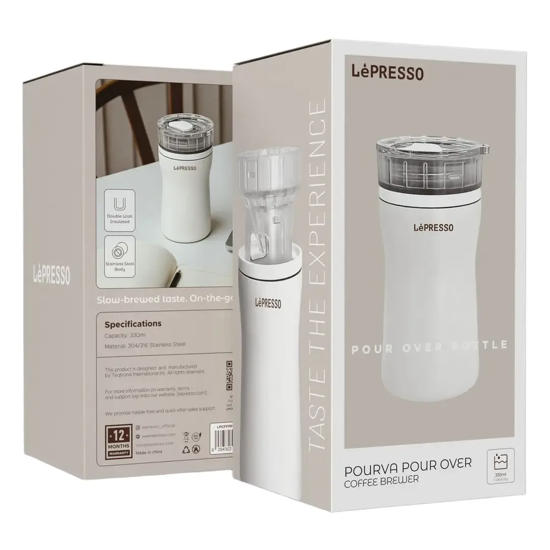 LEPRESSO POURVA POUR OVER COFFEE BREWER WHITE LPCFFPPC0053WH thumbnail 2