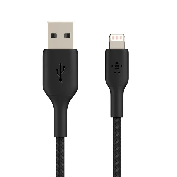 BELKIN PREMIUM BRAIDED LIGHTNING TO USB A 3M CABLE BLACK CAA002BT3MBK
