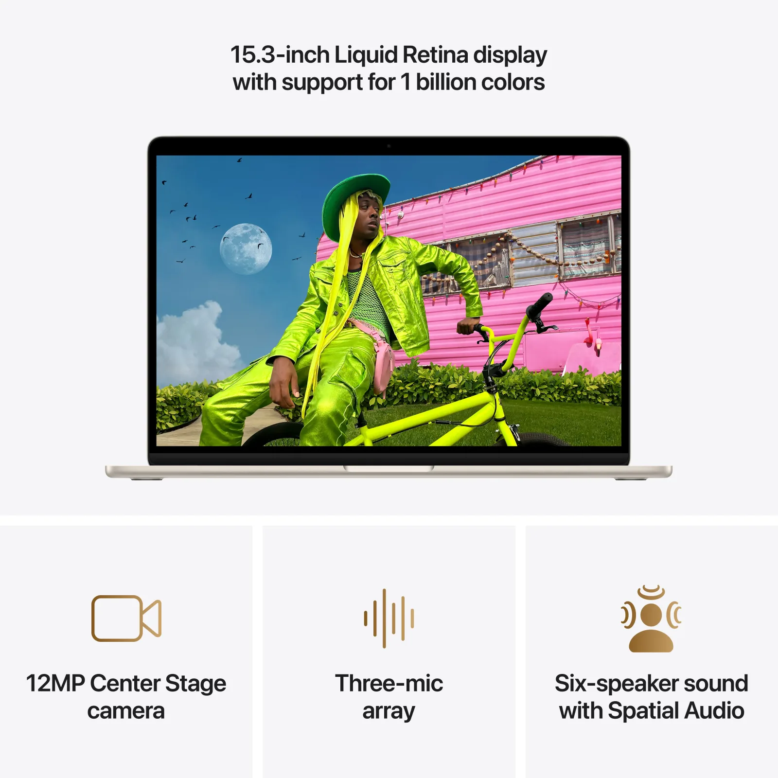 APPLE MACBOOK AIR 15-INCH M5 CHIP WITH 10 CORE CPU 10 CORE GPU 24GB 1TB ARABIC-ENGLISH STARLIGHT MDVF4 thumbnail 6