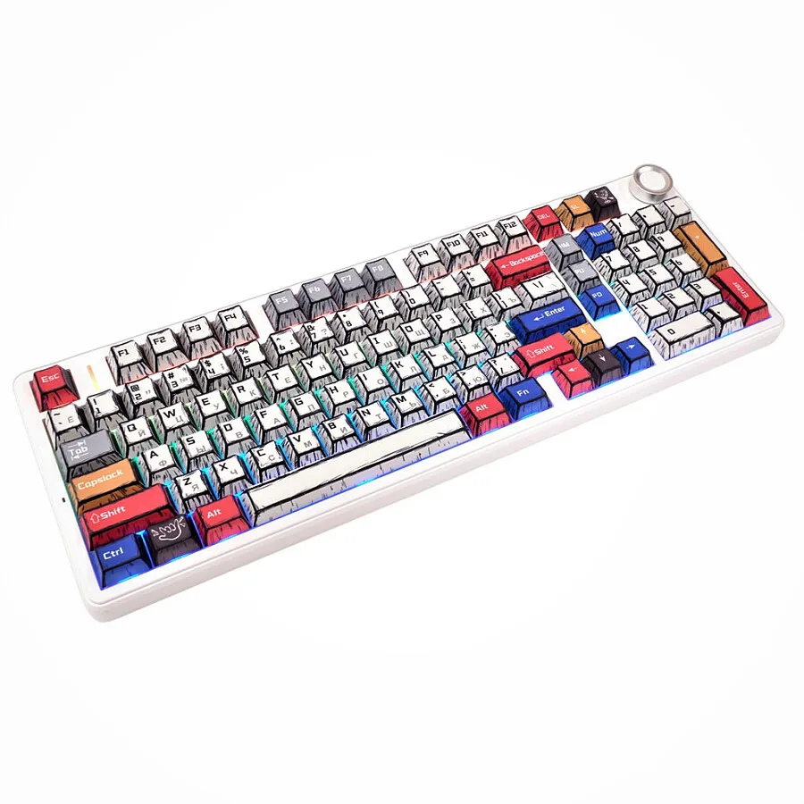 AULA 99 KEYS RGB 98% MECHANICAL GAMING KEYBOARD TRI-MODE KNOB STAR VECTOR SWITCH COMIC KEYCAP F99PRO