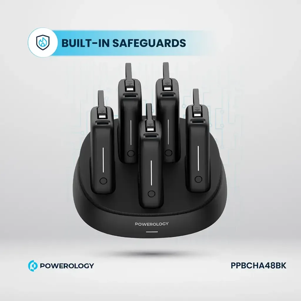 POWEROLOGY 5 IN 1 STATION 10000MAH PD 50W QC POWER BANK BLACK PPBCHA48BK thumbnail 5