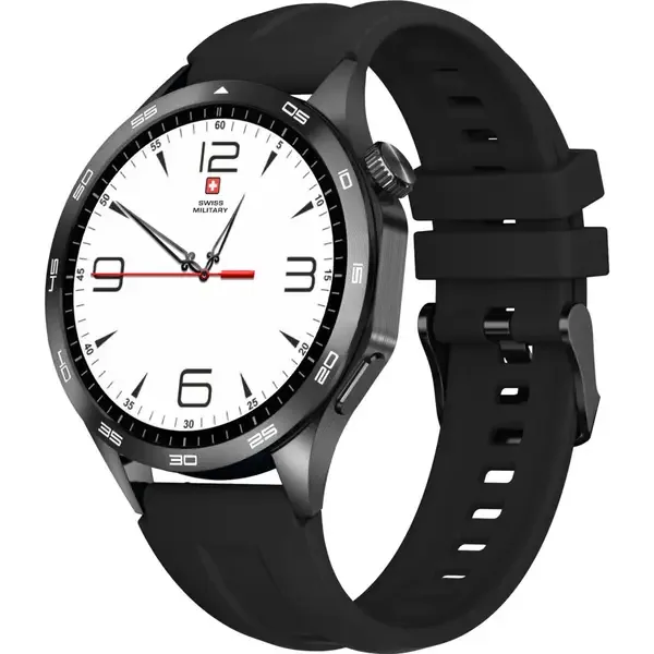SWISS MILITARY SWISS INTERNATIONAL CLASSIC SMART WATCH SILICONE STRAP BLACK SM-WCH-INTL-CLASS-BLKM-BLKS thumbnail 2
