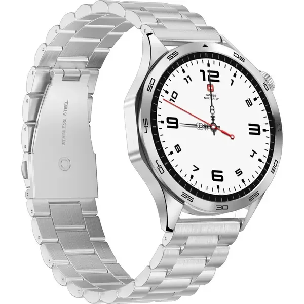 SWISS MILITARY SWISS INTERNATIONAL CLASSIC SMART WATCH STEEL STRAP SILVER SM-WCH-INTL-CLASS-SILM-SILSTL thumbnail 2