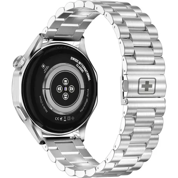 SWISS MILITARY SWISS INTERNATIONAL CLASSIC SMART WATCH STEEL STRAP SILVER SM-WCH-INTL-CLASS-SILM-SILSTL thumbnail 3