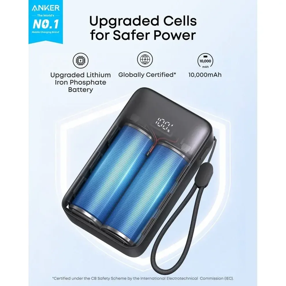 ANKER ZOLO POWER BANK BUILT FOR ENDURANCE 10000MAH 30W BLACK A110JH11 thumbnail 11