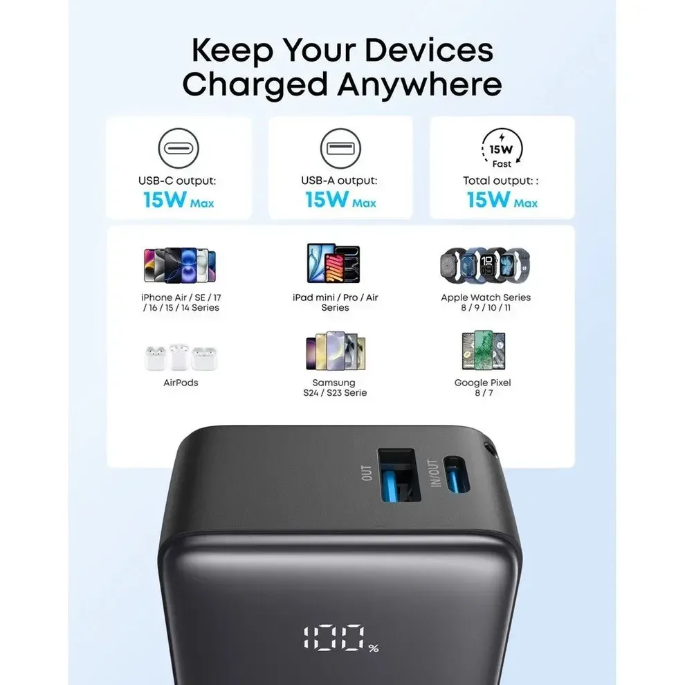 ANKER ZOLO POWER BANK BUILT FOR ENDURANCE 5000MAH 15W BLACK A110KH11 thumbnail 4
