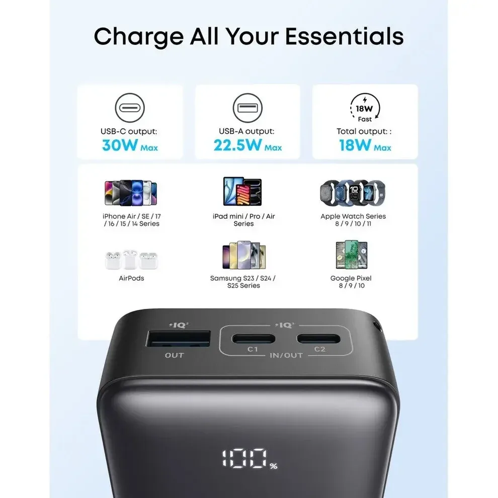 ANKER ZOLO POWER BANK BUILT FOR ENDURANCE 10000MAH 30W BLACK A110JH11 thumbnail 9