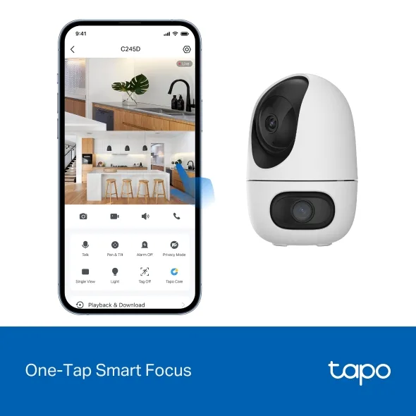 TP-LINK DUAL LENS 2K+2K RESOLUTION PAN-TILT SECURITY CAMERA TAPO C245D thumbnail 6