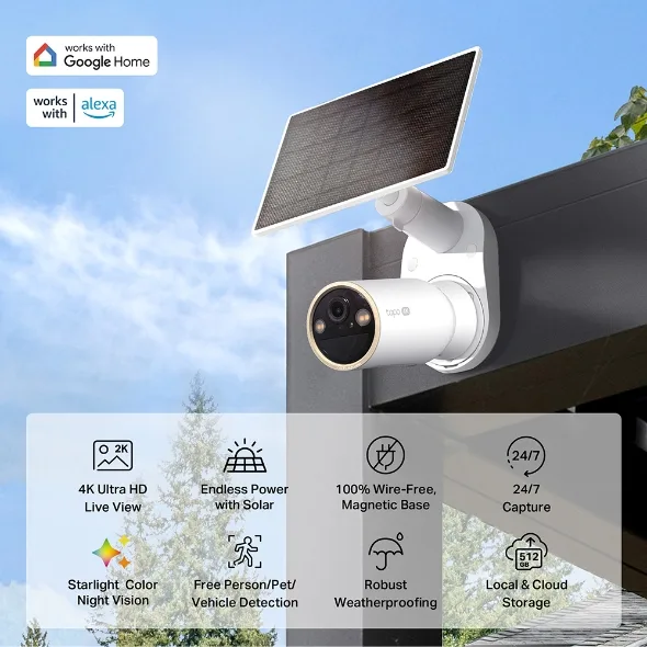 TP-LINK 4K ULTRA HD SOLAR POWERED SECURITY CAMERA KIT TAPO C460 KIT thumbnail 10