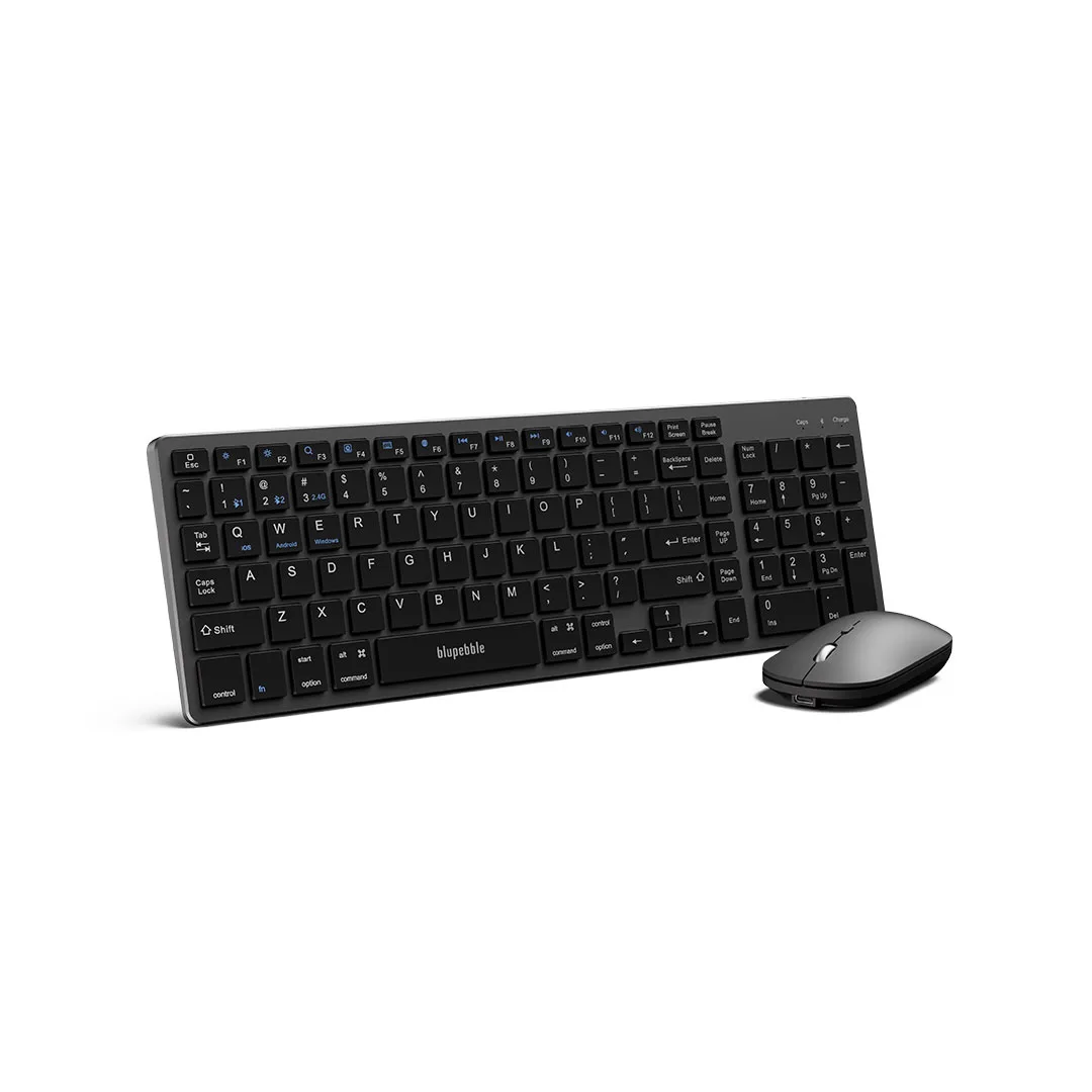 Bluepebble Magic Pebble Combo - Wireless Keyboard + Mouse - Grey BP-MPCKM-GY