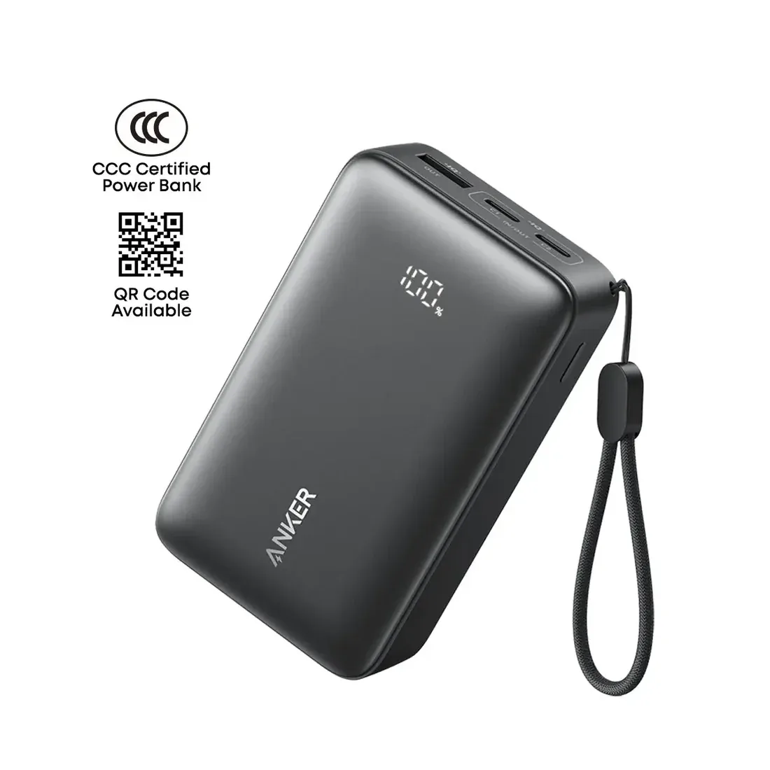ANKER ZOLO POWER BANK BUILT FOR ENDURANCE 10000MAH 30W BLACK A110JH11