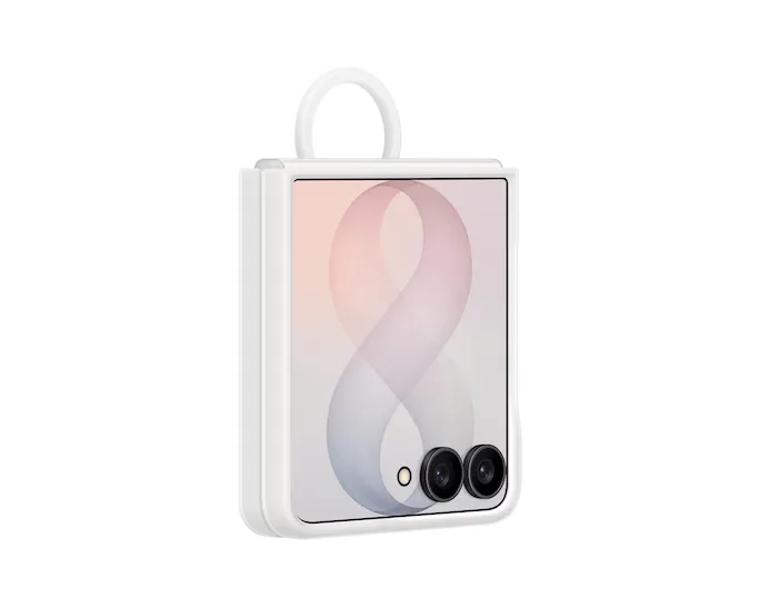 SAMSUNG GALAXY Z FLIP 8 SILICONE RING MAGNET CASE WHITE EF-EF776CWEGWW thumbnail 4