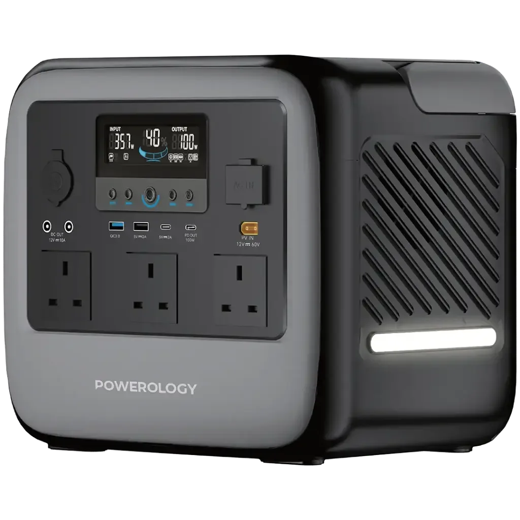 POWEROLOGY PATER III PORTABLE 945WH GENERATOR 1200W GREY PWGC1200GY