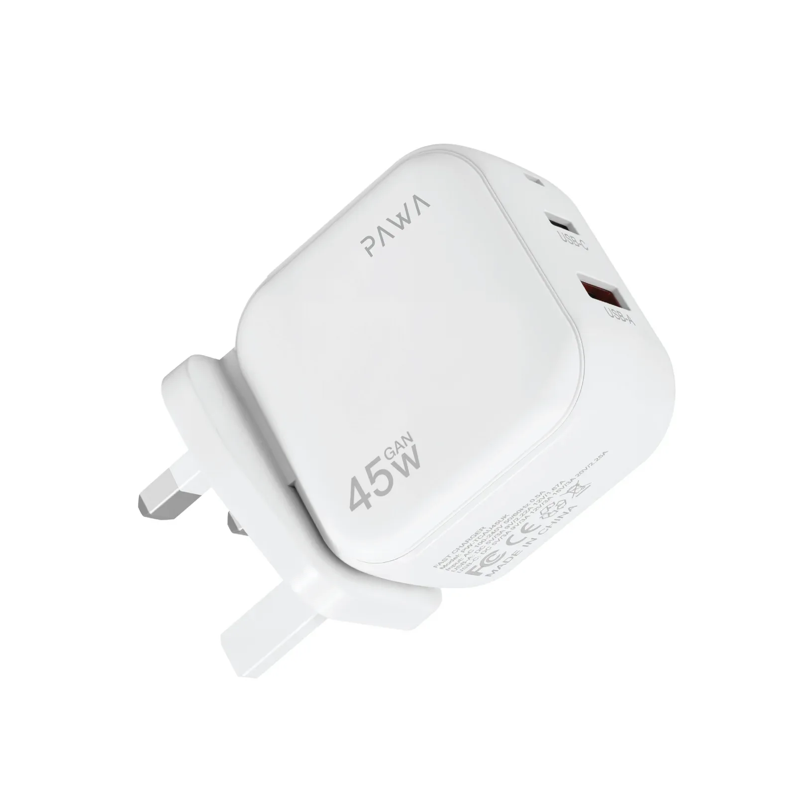 PAWA QUICK GAN 45W WITH PD+QC PORT WHITE PW-GNQC45UK-WH thumbnail 4